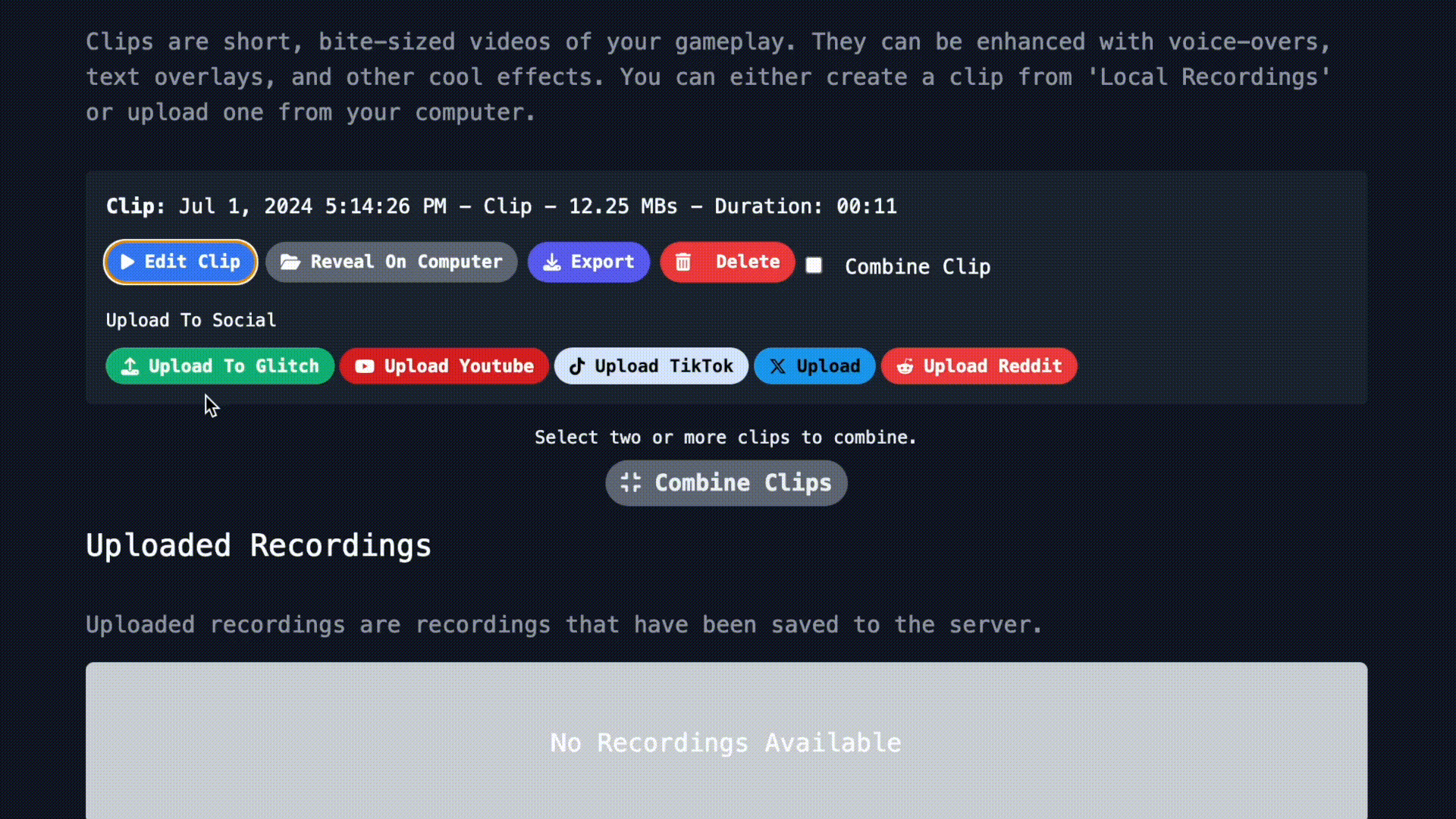 Glitch clip editor adding an image overlay