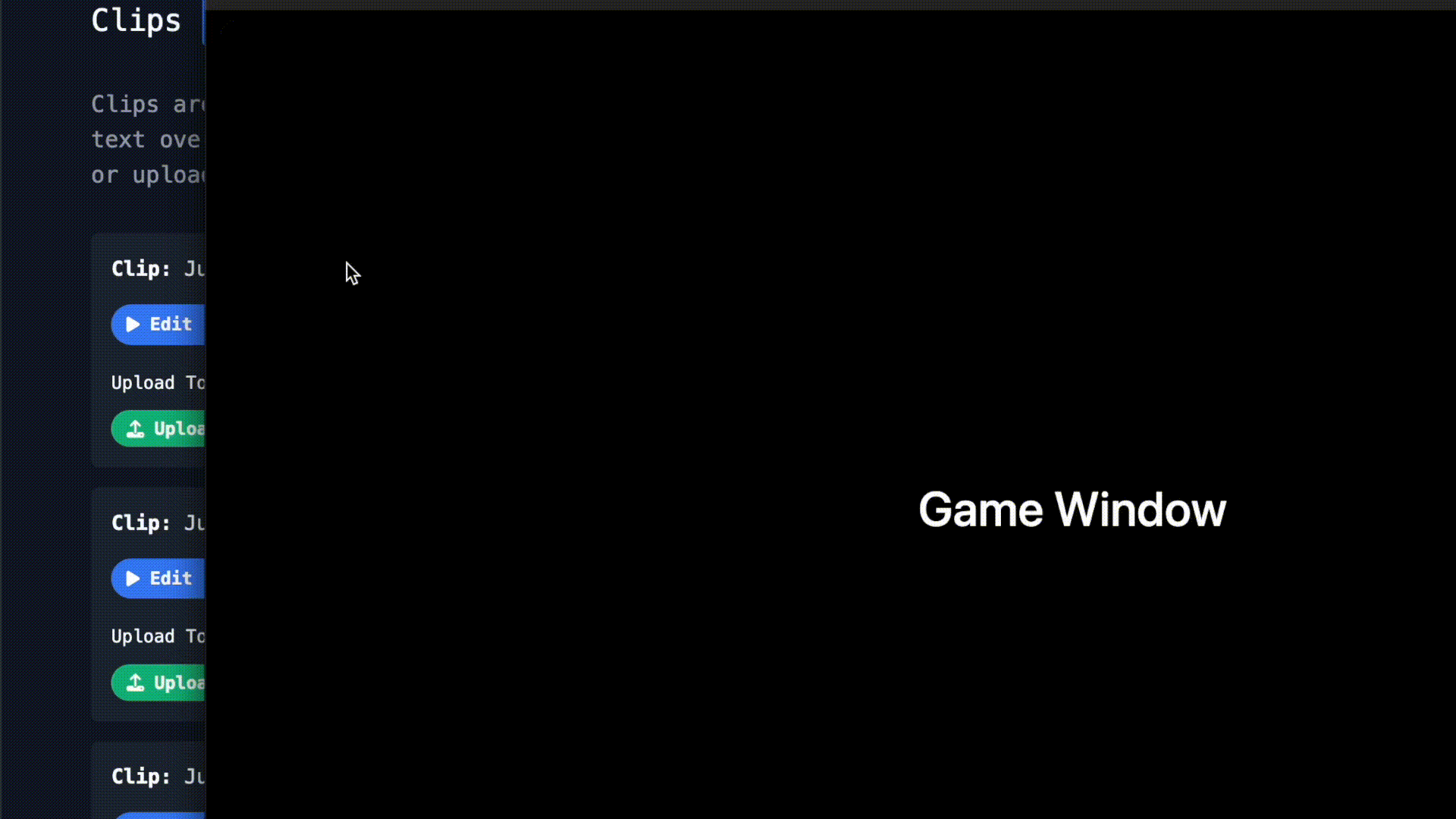 Glitch clip editor converting a gameplay video for mobile